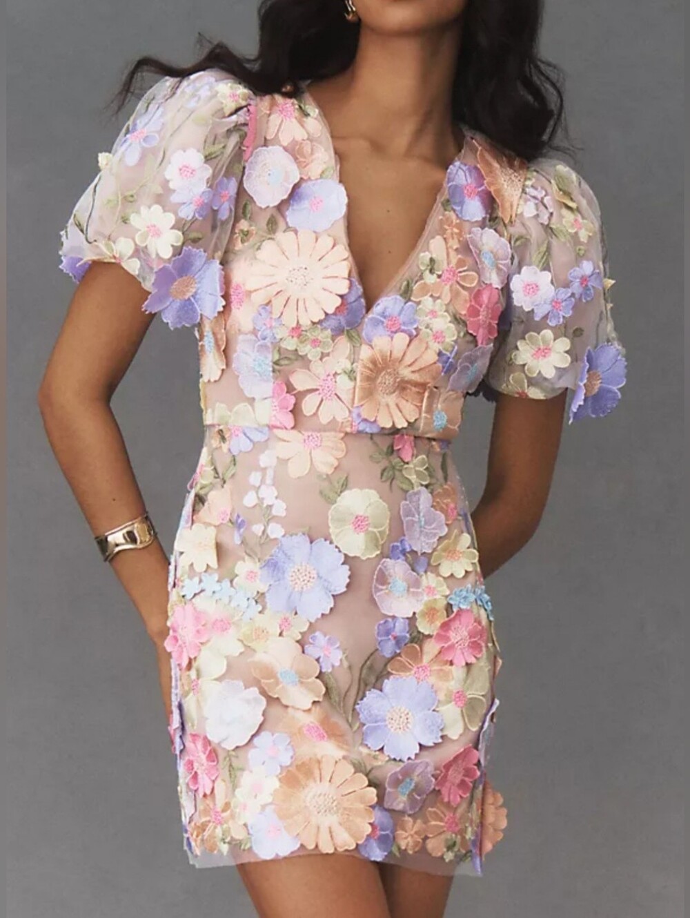 Elliatt Anthea Floral 3D Appligue Mini Dress